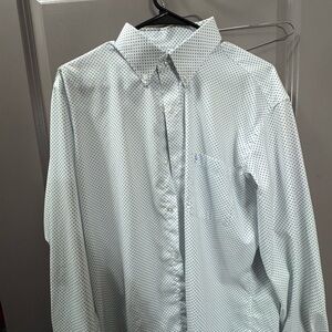 Tailorbyrd White and Blue Patterned Shirt